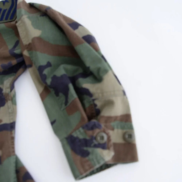 Authentic  U.S. Air Forces in Europe Green Black Brown Camo Button Up Jacket - Picture 5 of 13